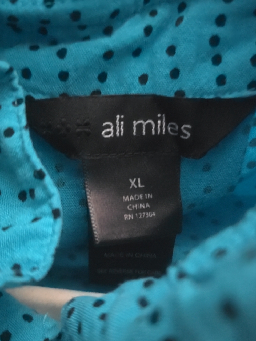 Ali Miles Turquoise Button-Front Textured Shirt - Picture 11 of 11